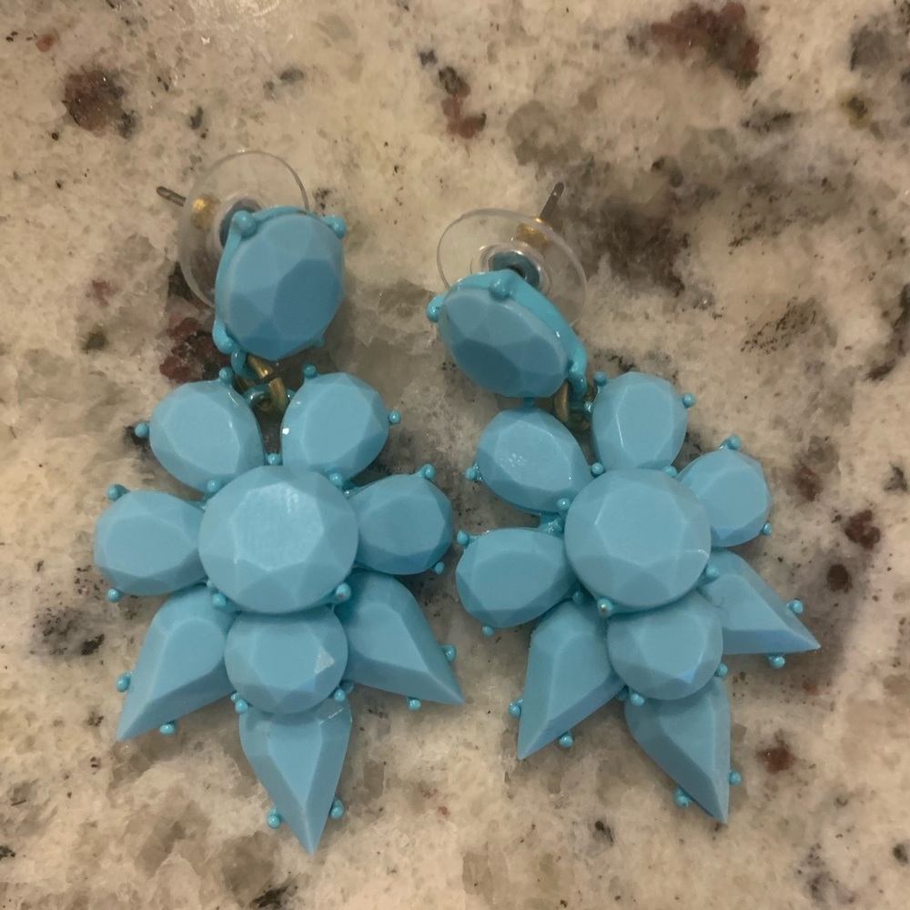 J Crew statement aqua earrings